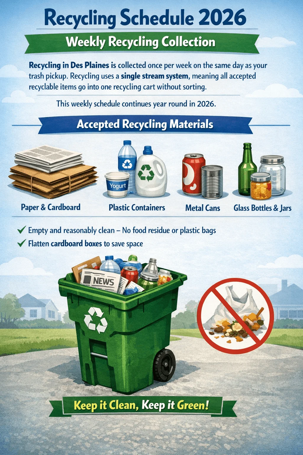 des plaines recycling schedule
