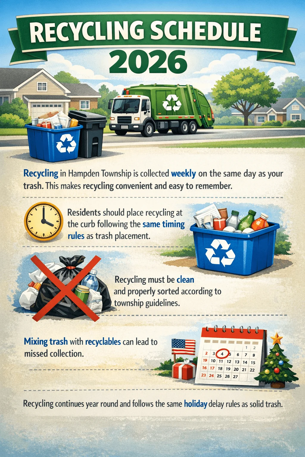 hampden township recycling schedule