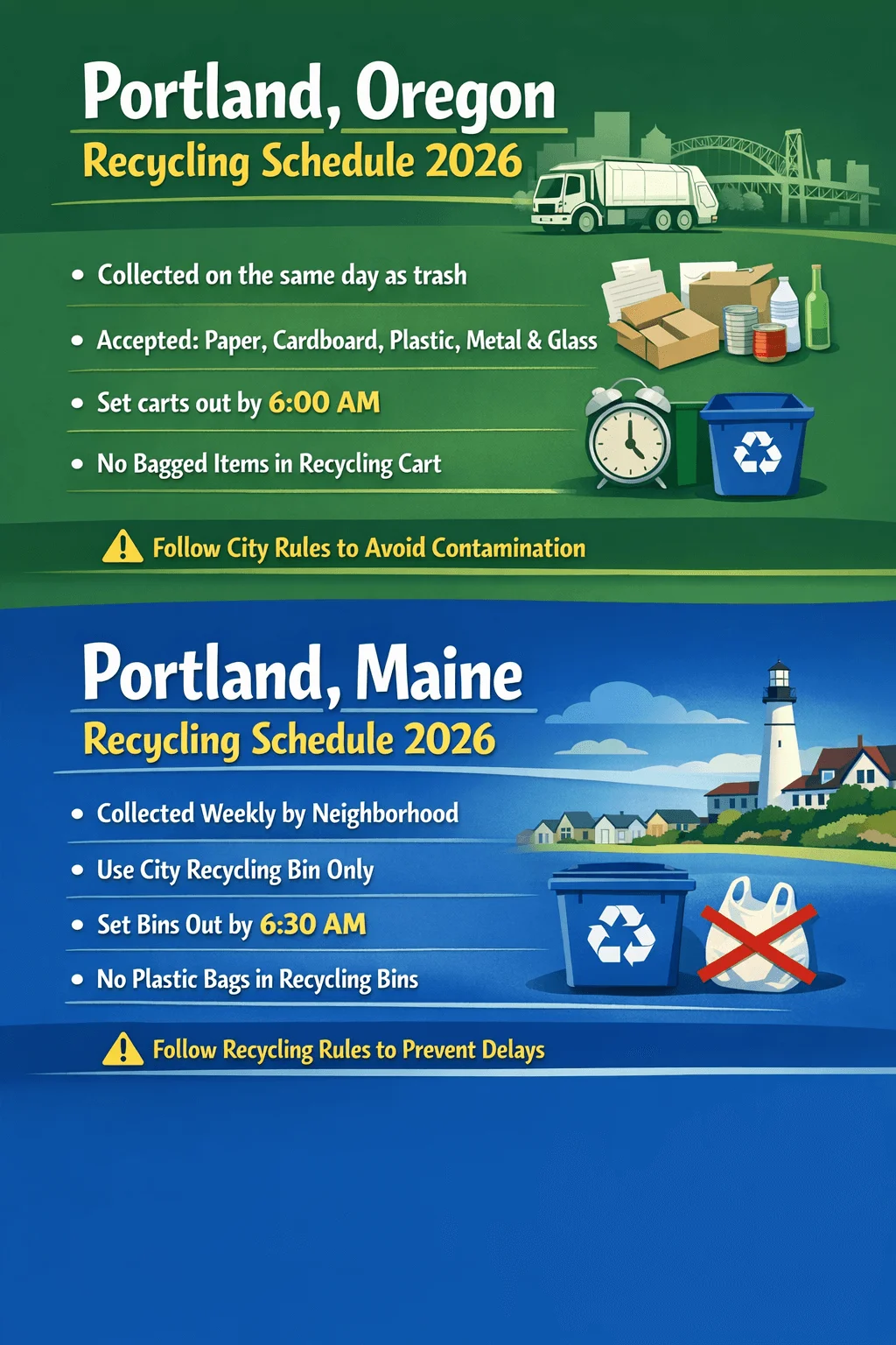 portland recycling schedule