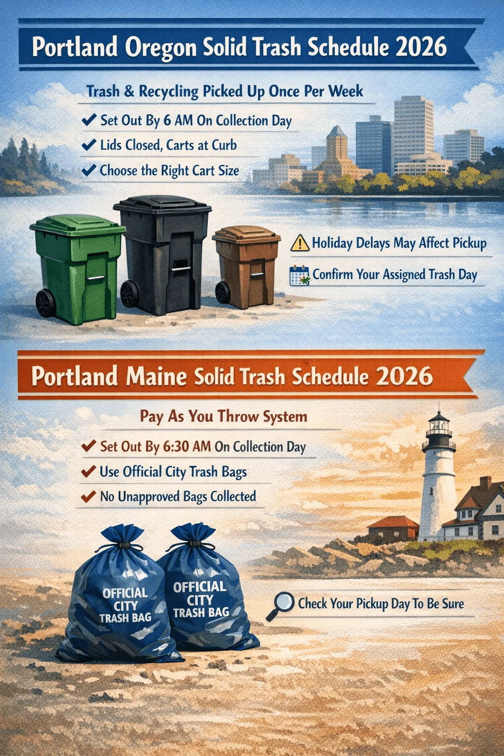 portland solid trash schedule