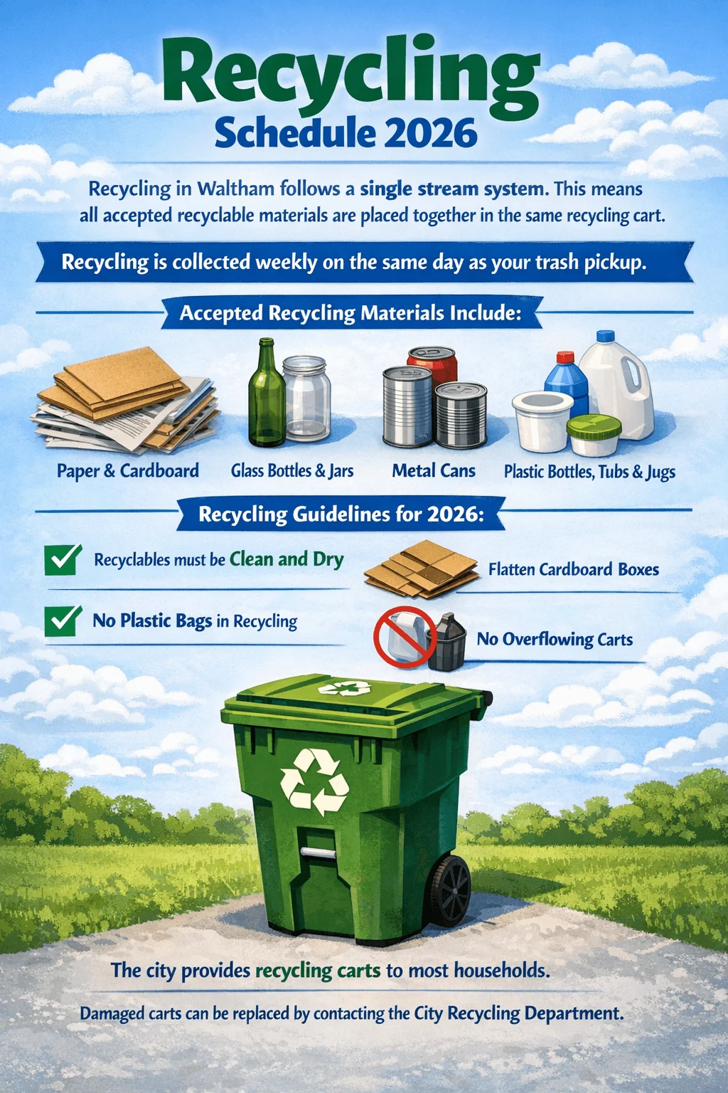 waltham recycling schedule