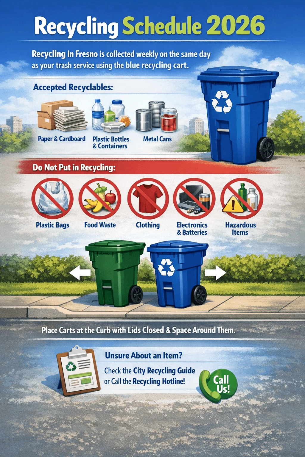 fresno recycling schedule