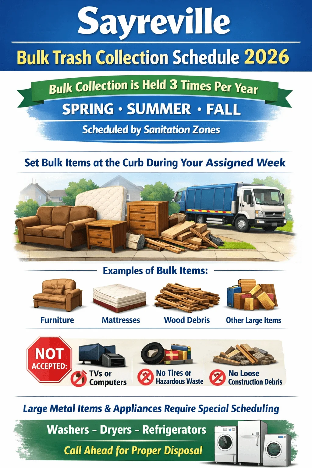 bulk trash schedule in sayreville 2026