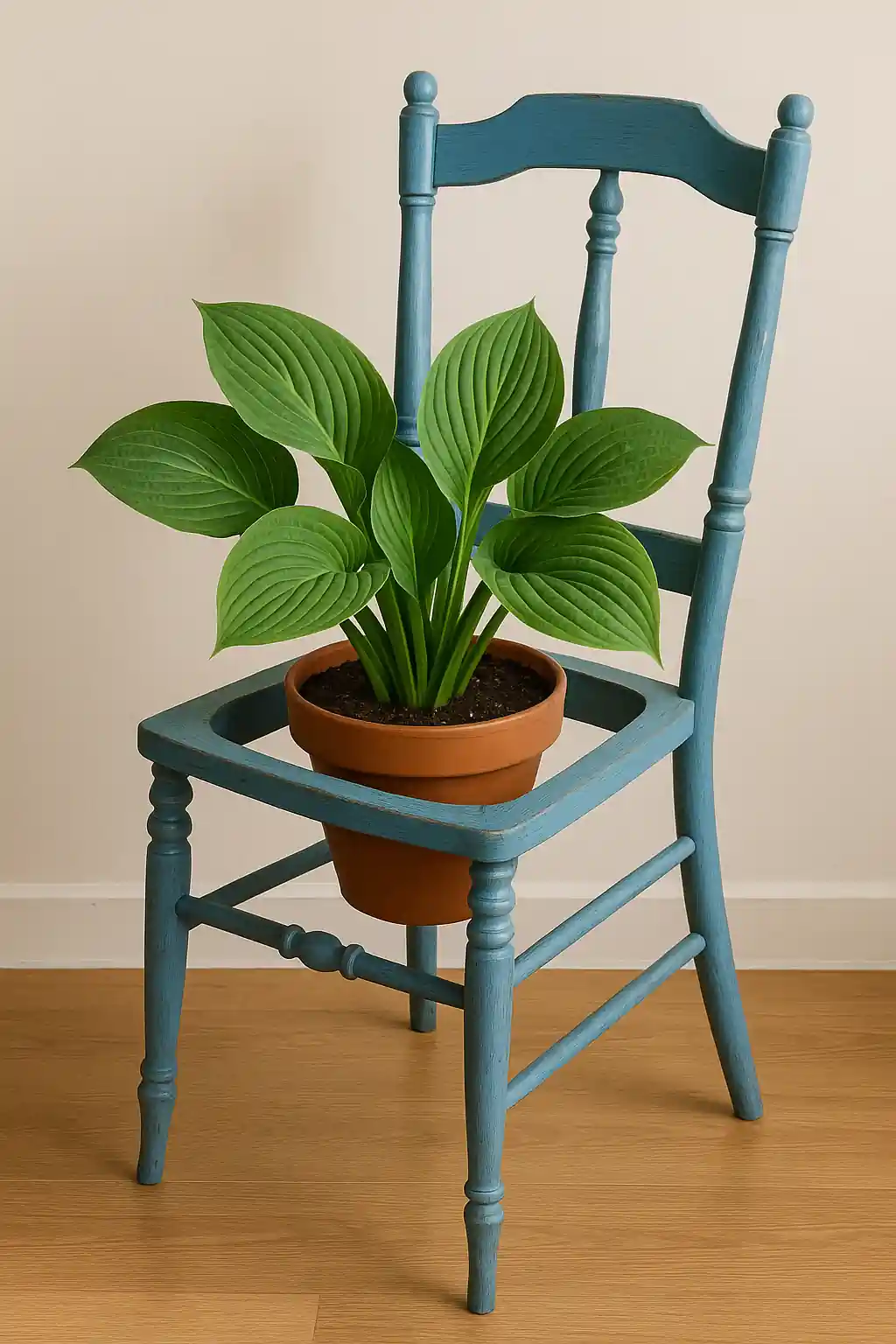Broken Chair into Plant Stand