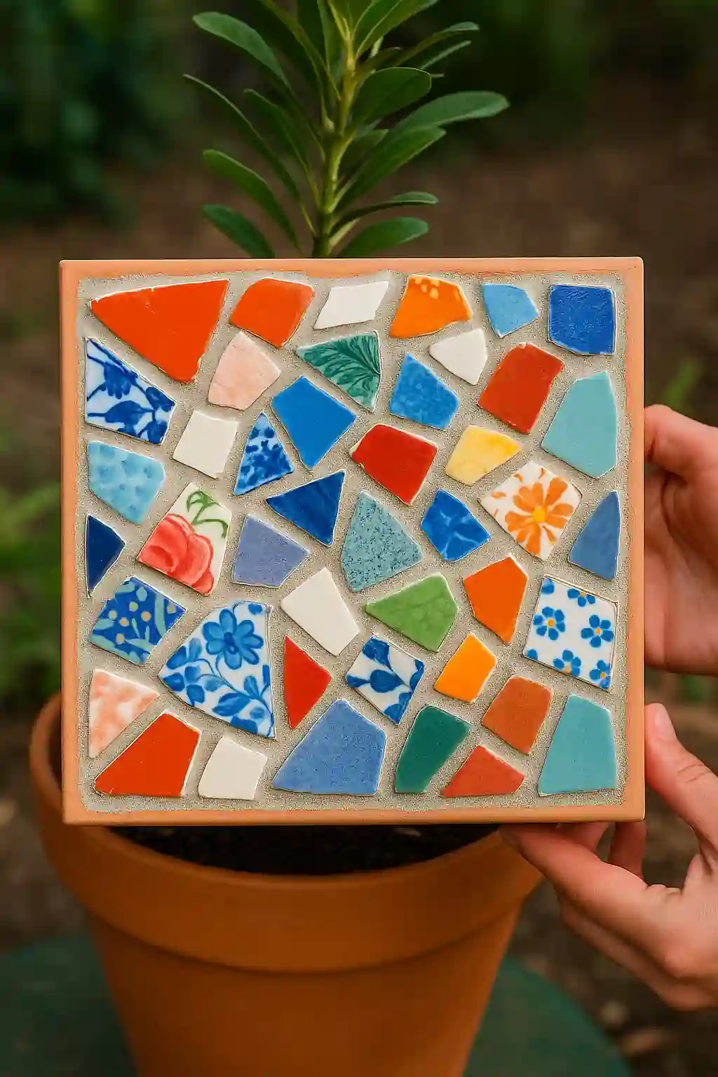 Broken Dishes into Mosaic Art