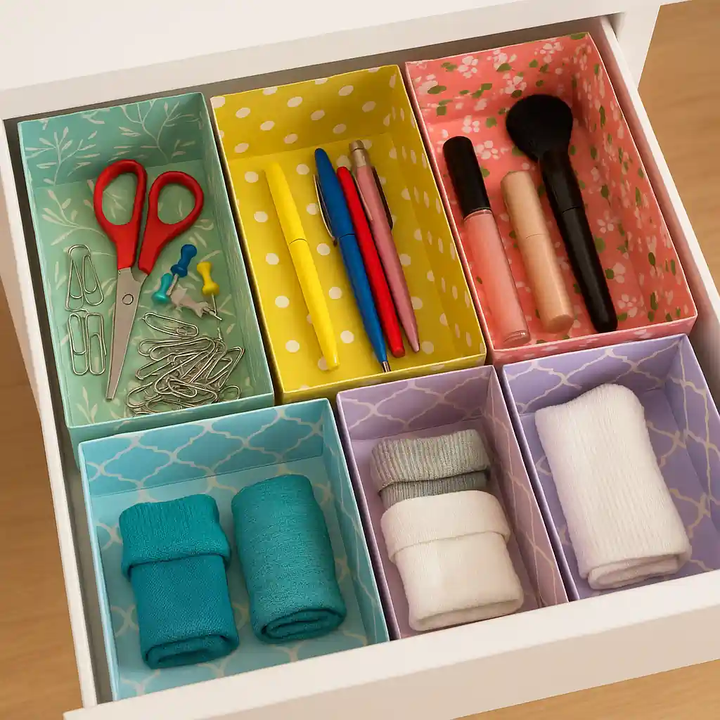 Cereal Boxes into Drawer Dividers