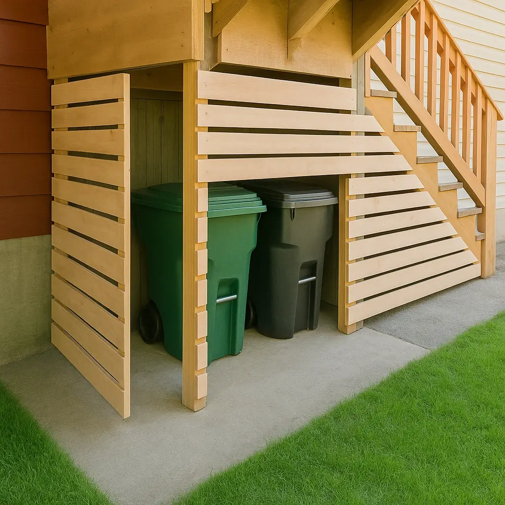 Hide Bins Under Stairs or Decks