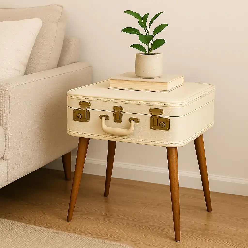 Suitcase Side Tables with Storage