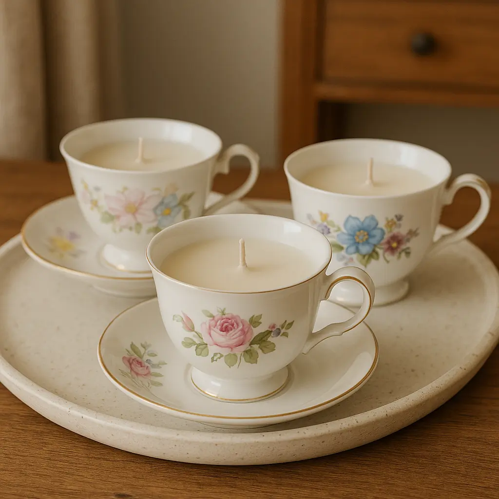 Teacups Turned into Candles