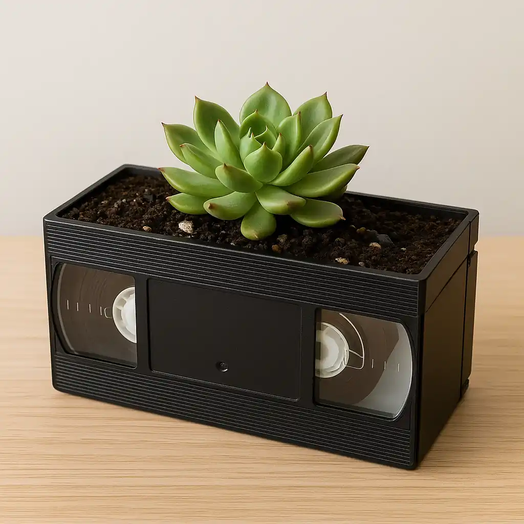 VHS Tapes into Plant Pots