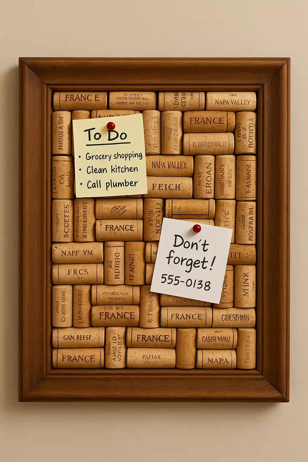 Wine Cork Bulletin Board
