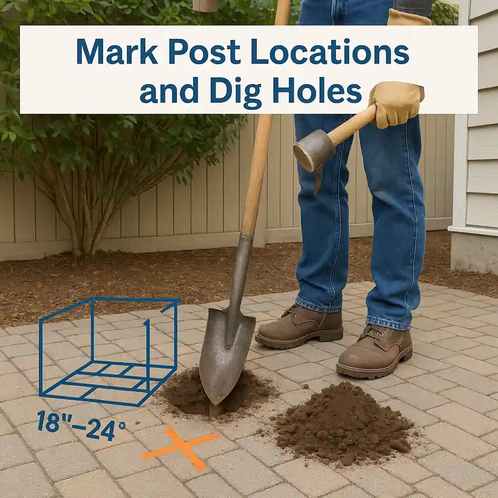 Mark Post Locations and Dig Holes