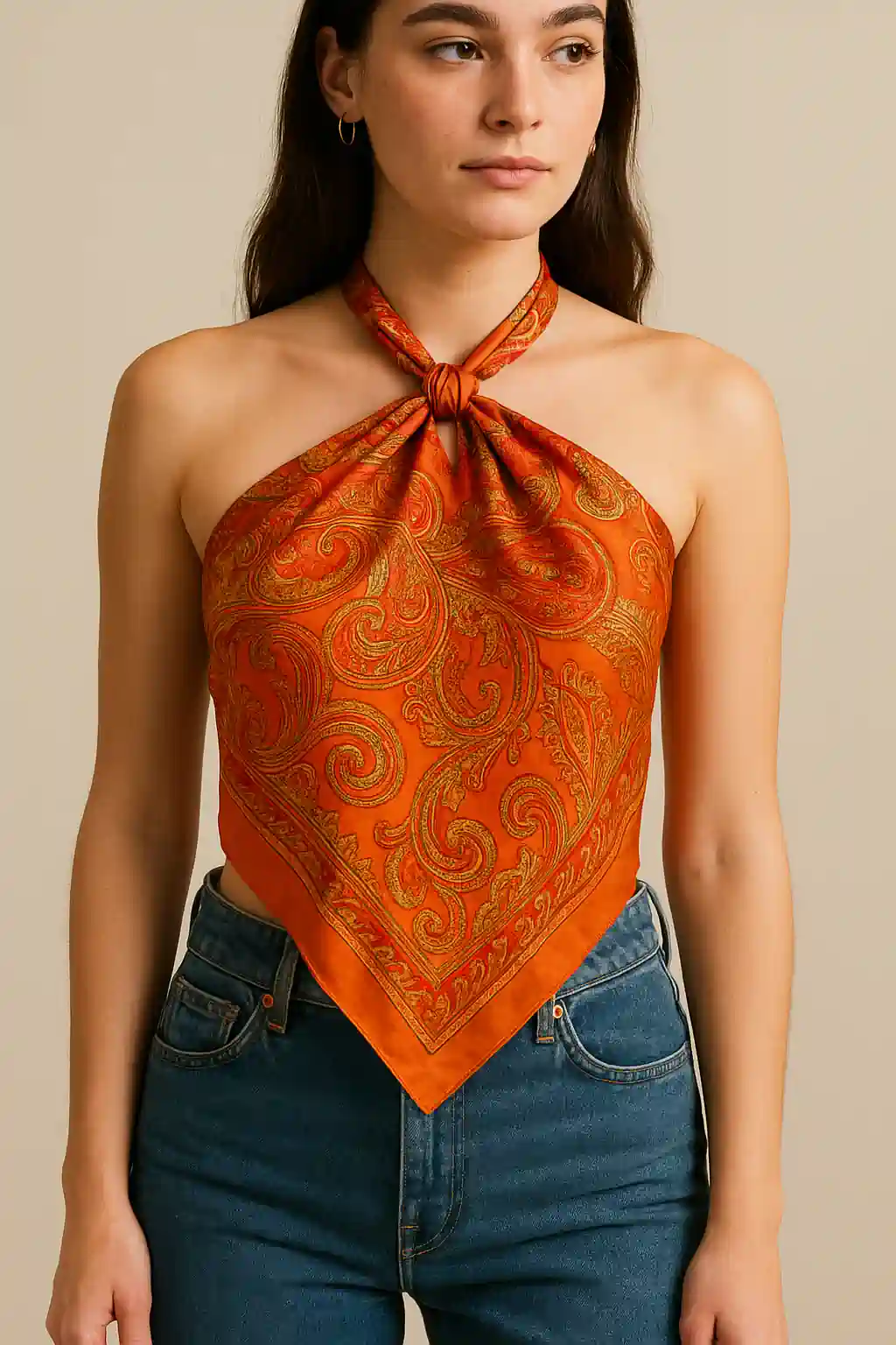 Turn Scarves Into Halter Tops