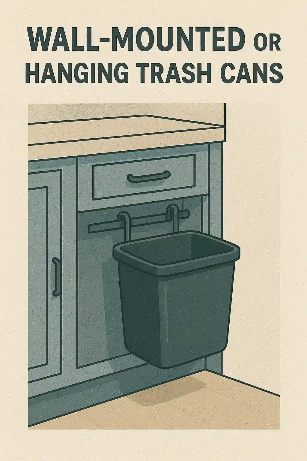 Wall-Mounted or Hanging Trash Cans