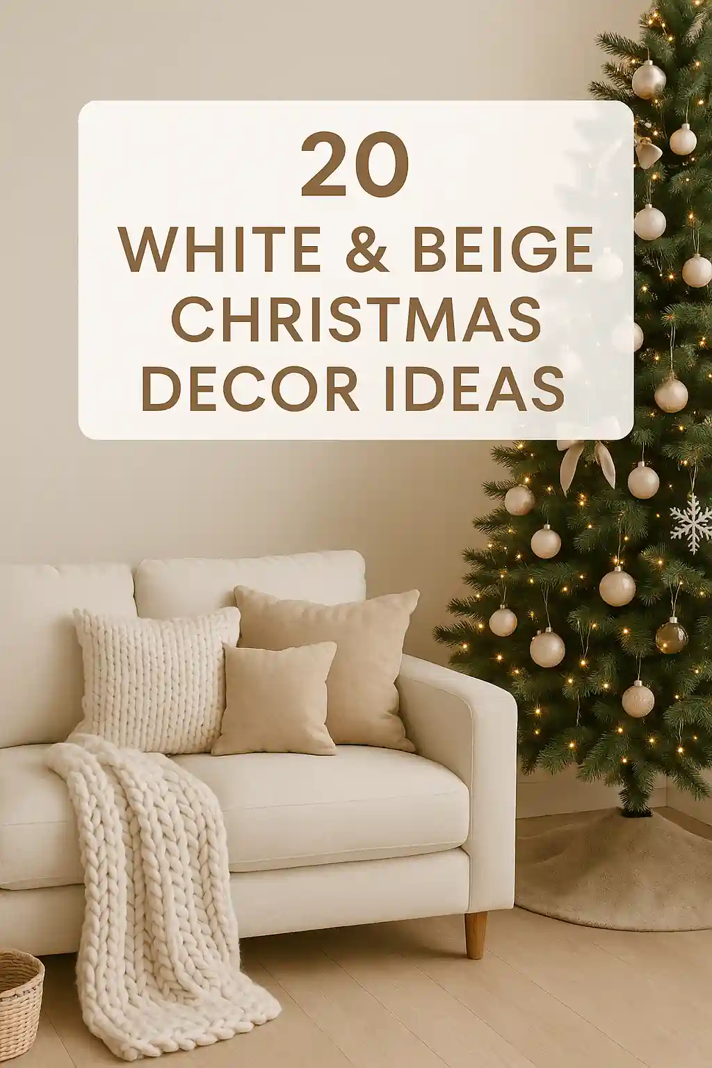 White & Beige Christmas Decor Ideas