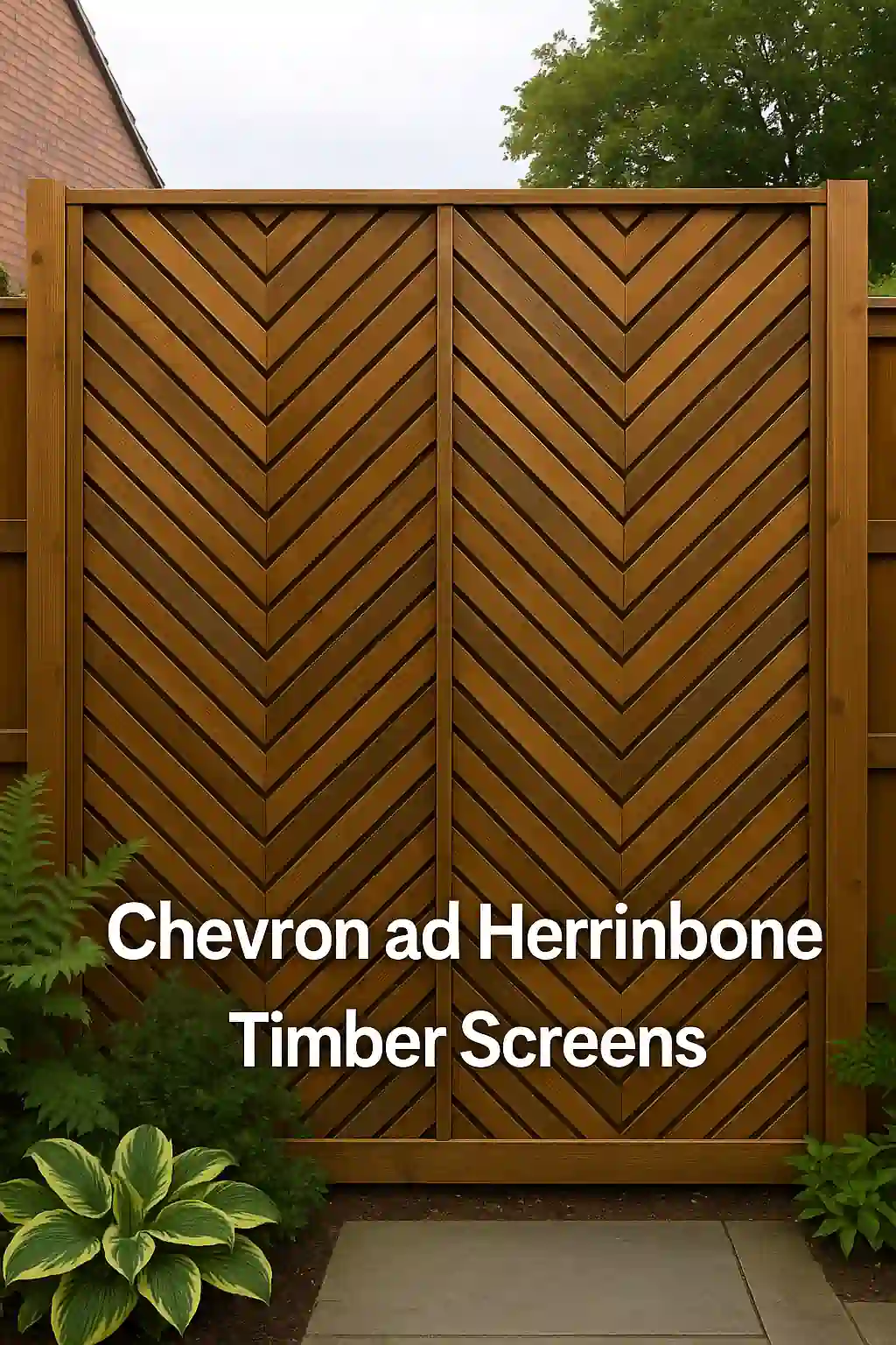 chevron and herringbone timber screens