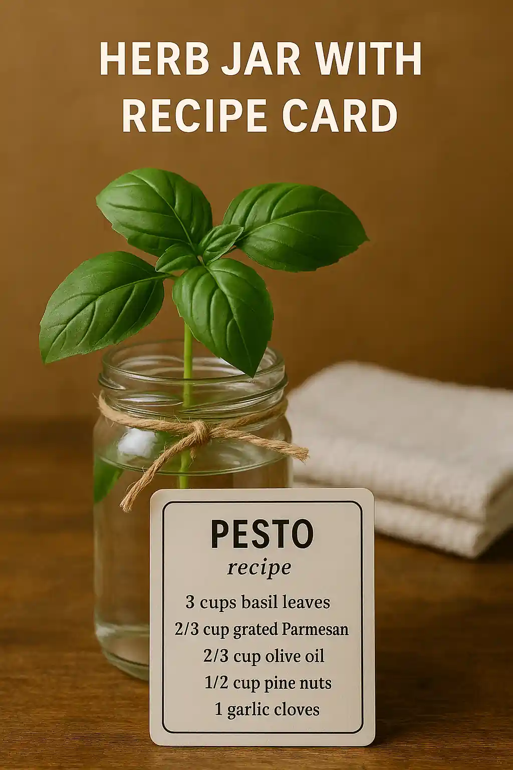 herb jar with recipe card