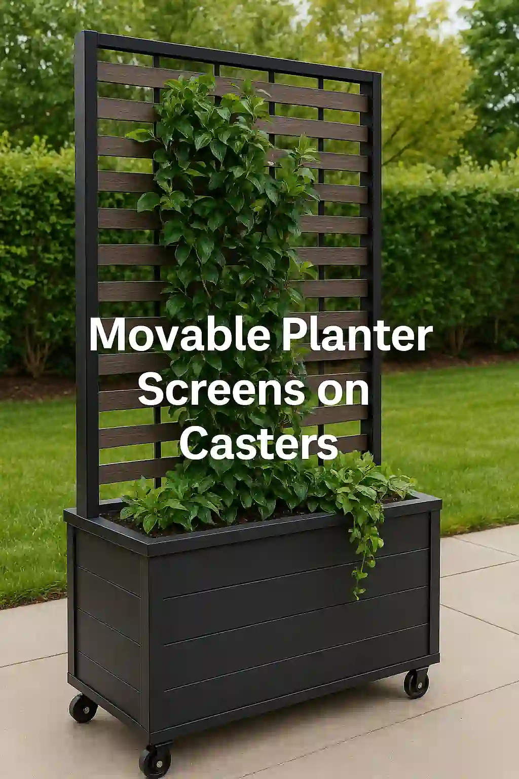 movable planter screens on casters