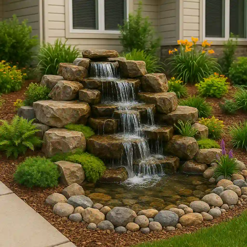Multi-Level Rock Waterfall