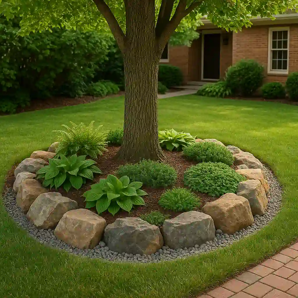 Rock Garden Around a Tree