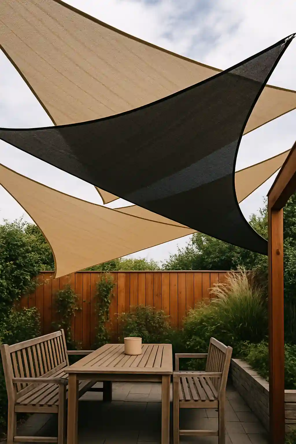 shade sails in layers