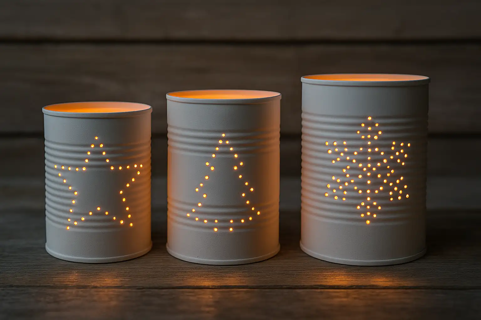 Tin Can Luminaries for Christmas Glow