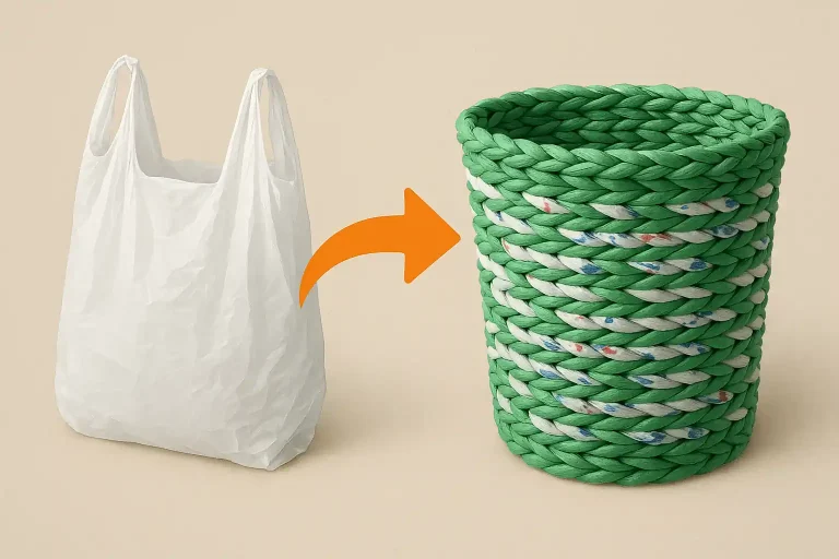 Turn Plastic Bags into a DIY Trash Can