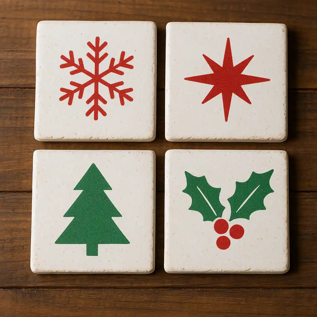 upcycled tile coasters