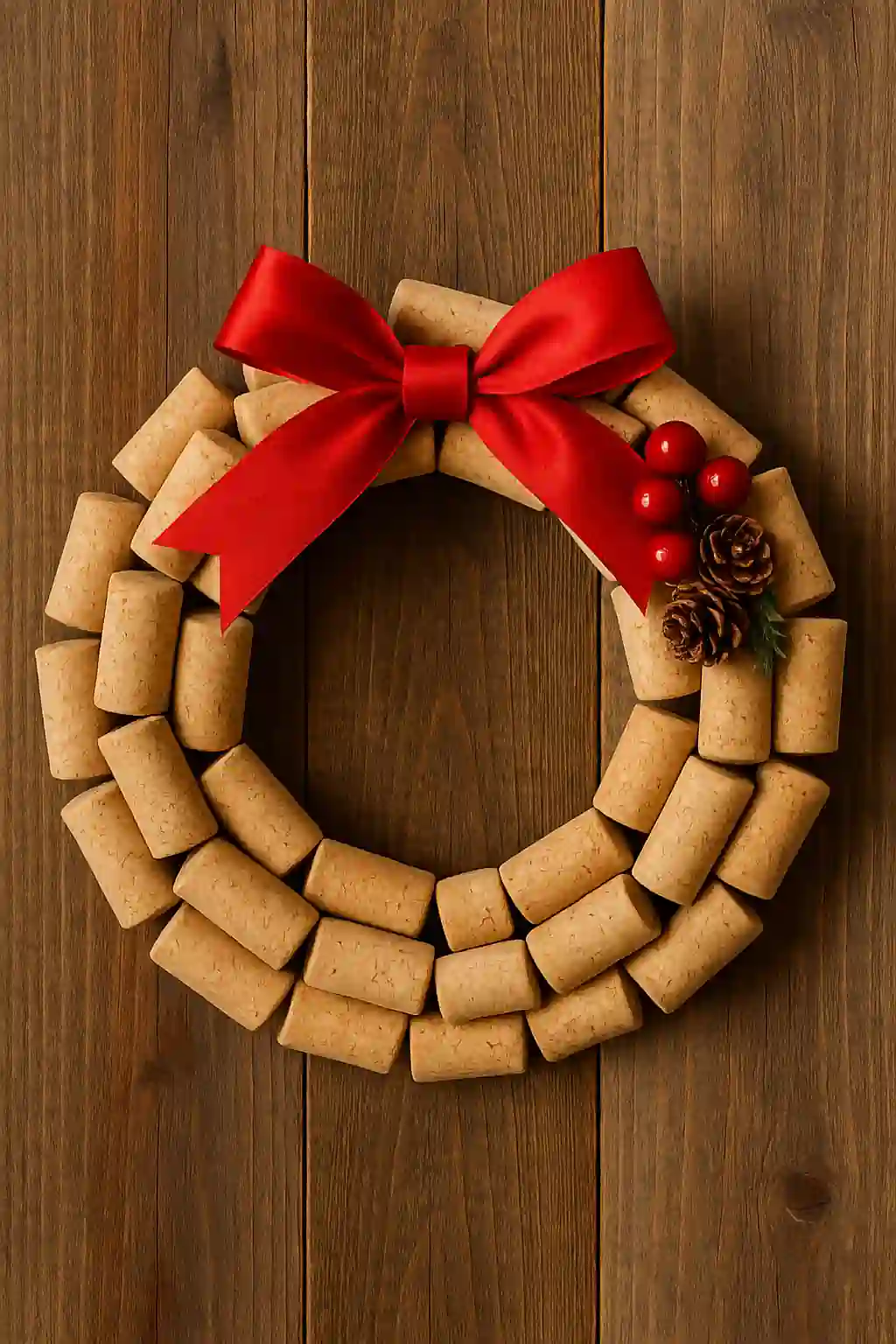 Wine Cork Christmas Ornament Wreath