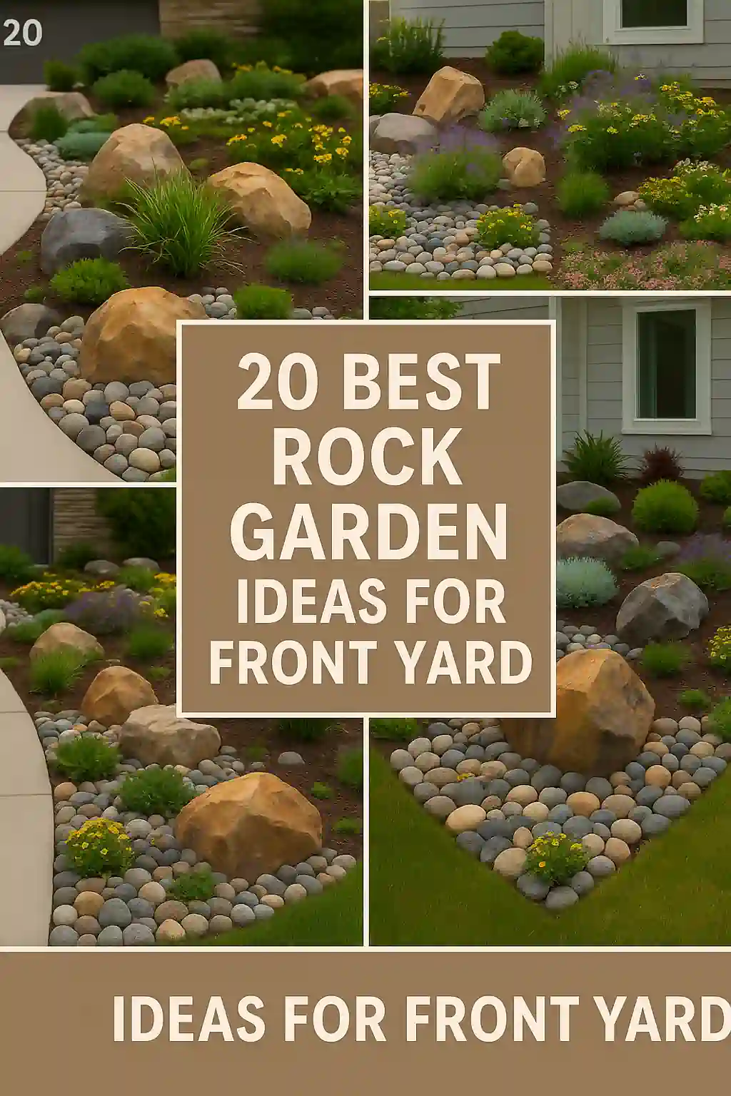 low-maintenance small rock garden ideas for front of house