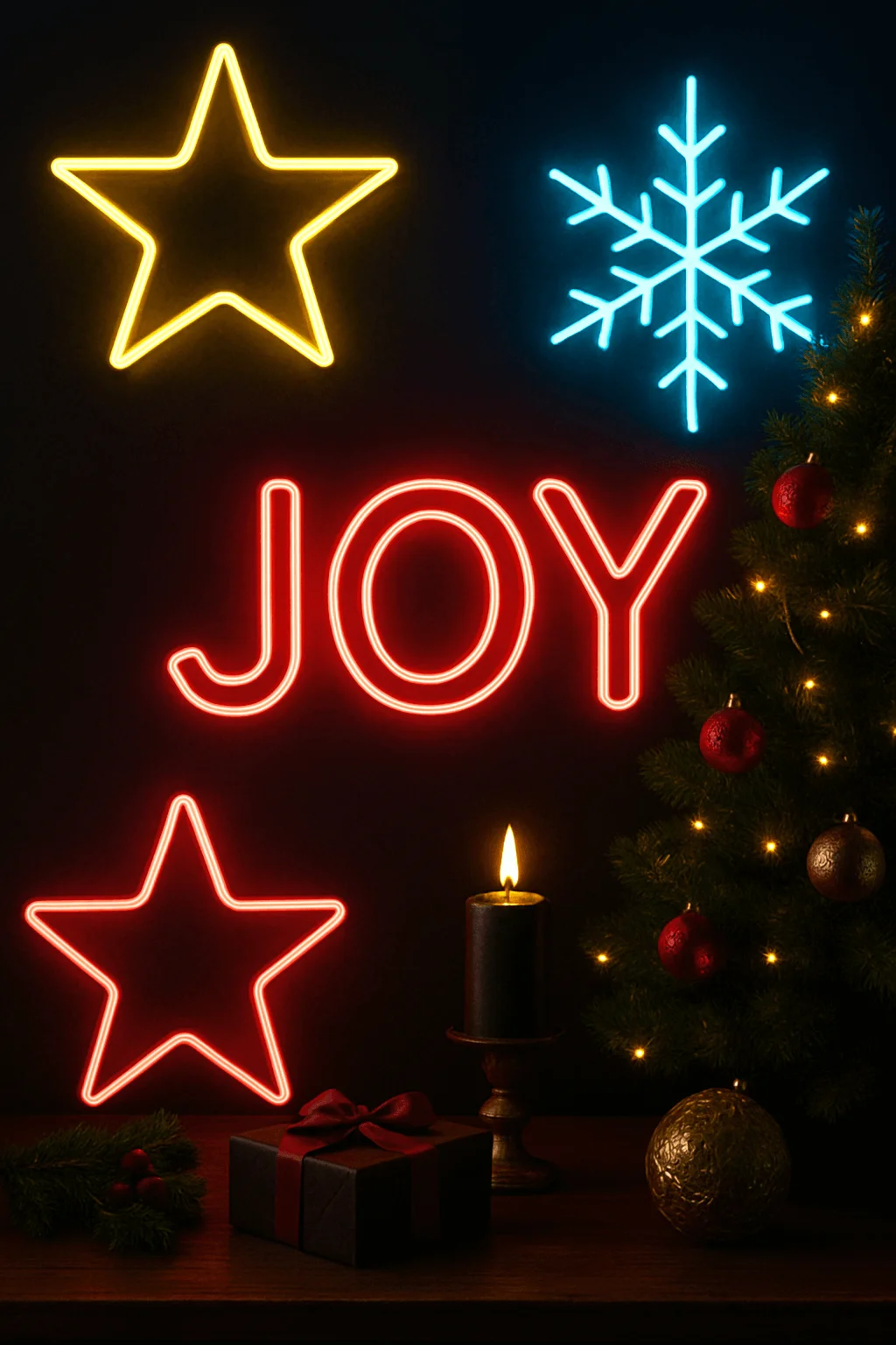 Festive staircase garland decorated with lush greenery, jewel-toned ornaments, warm string lights, and large deep-red bows for a rich, classic holiday look