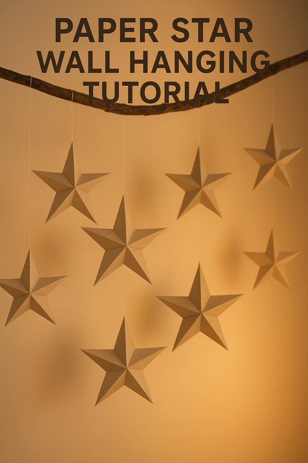 paper star wall hanging decor with hanging 3d paper stars on branch
