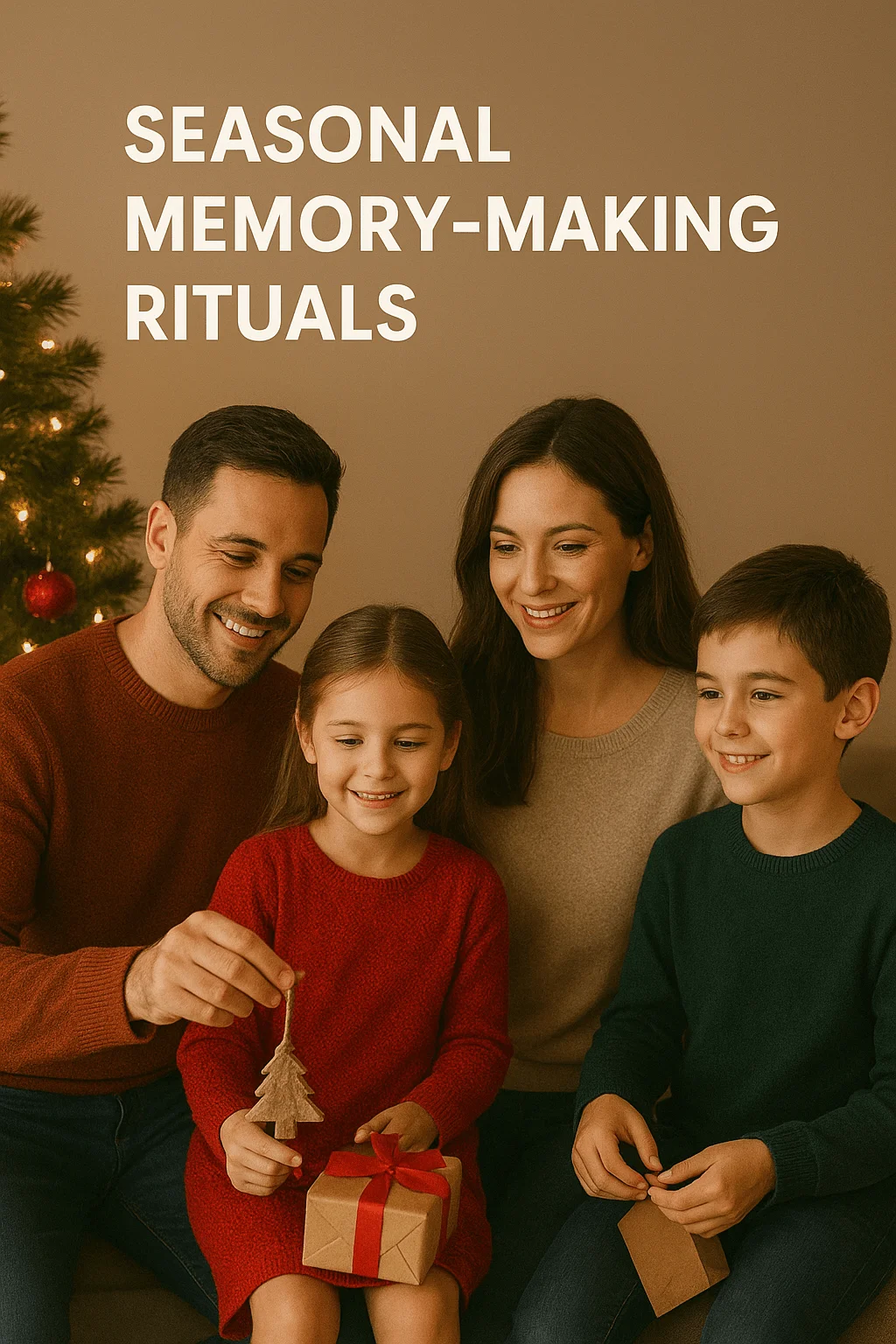 family creating seasonal holiday memories with handmade ornaments and gift traditions