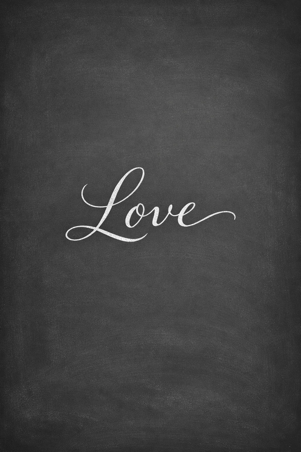 Minimalist chalkboard background with the word Love written in elegant white script