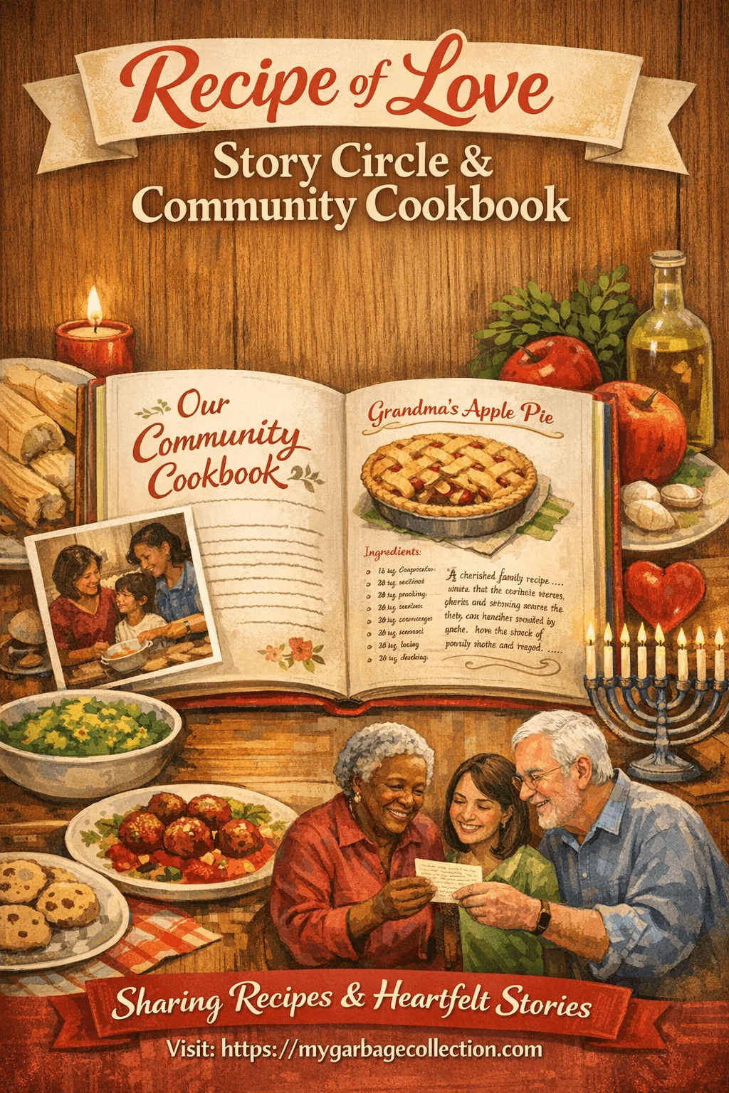 Recipe of love story circle and community cookbook featuring seniors sharing family recipes heartfelt stories homemade dishes and togetherness in a warm senior living community setting