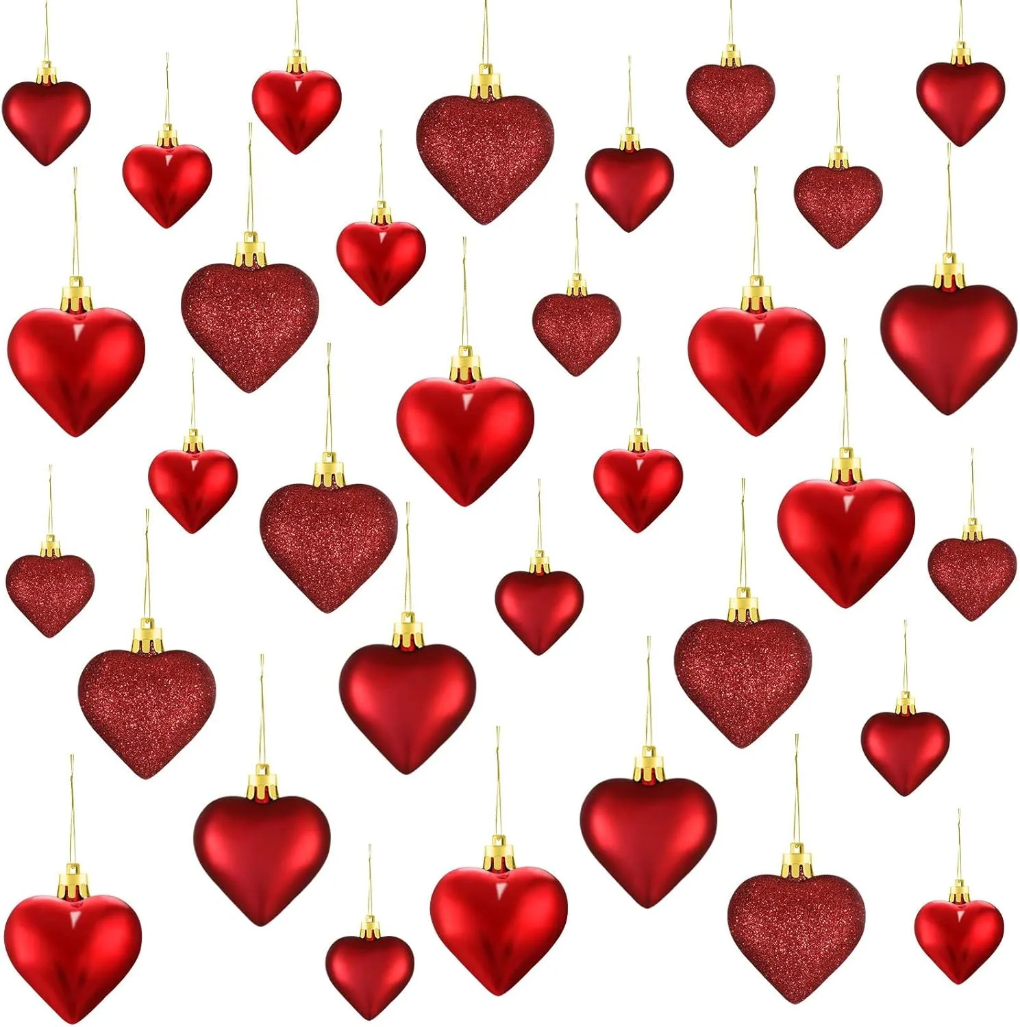 Skylety 30 Pieces Heart Ornaments