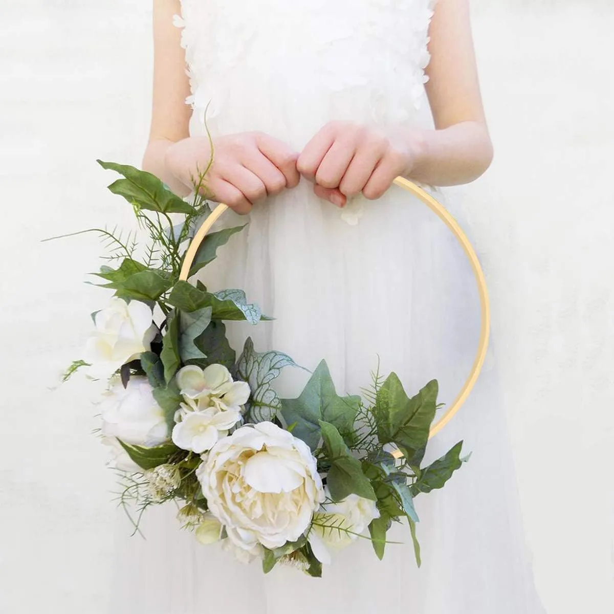 Wooden Bamboo Floral Hoops Wreath Rings for DIY