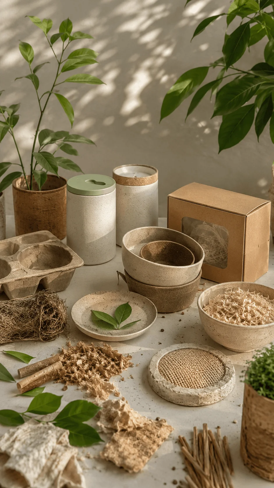 Regenerative product design concepts inspired by nature featuring biodegradable materials eco friendly packaging natural fibers sustainable containers and nature based innovation solutions