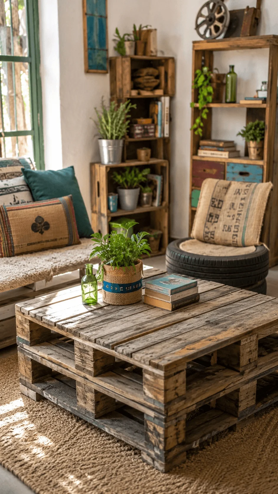 Upcycled product design ideas featuring recycled wooden furniture repurposed materials sustainable home decor and creative waste transformation concepts for eco friendly living