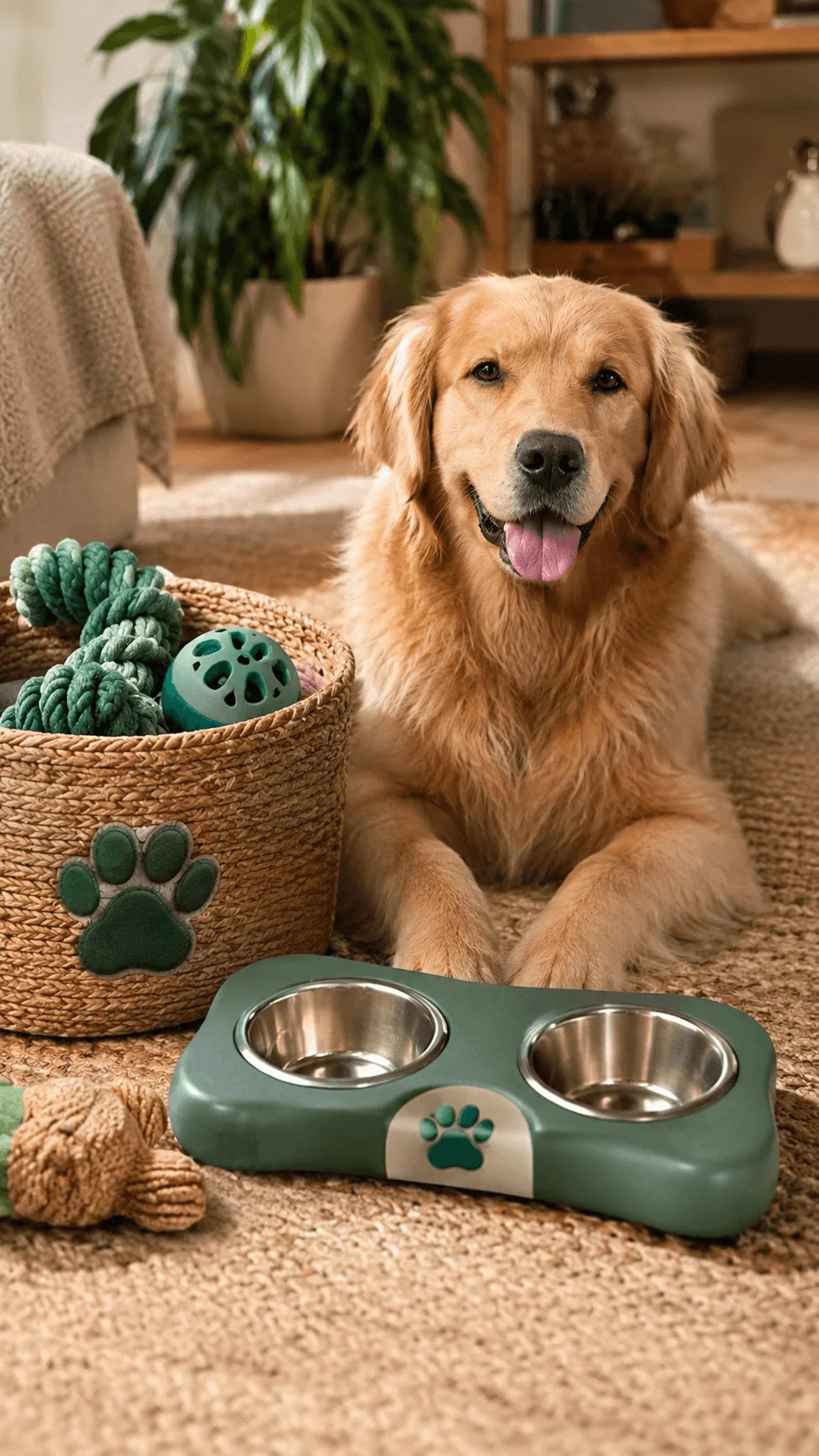 Eco friendly pet products business with sustainable dog toys reusable feeding bowls and natural pet accessories